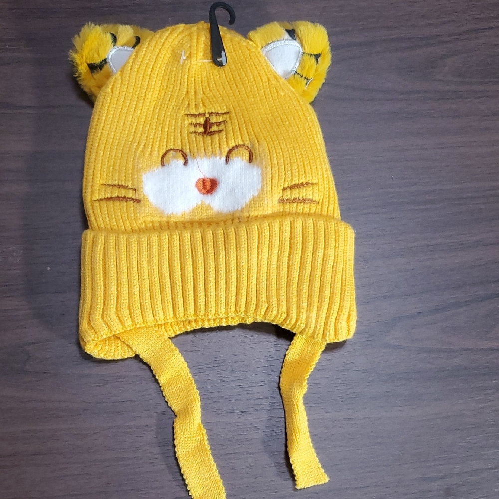 Cute Yellow Tiger Ear Kids Hat